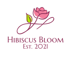 Aesthetic Rose Flower  logo design