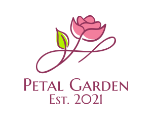 Aesthetic Rose Flower  logo design