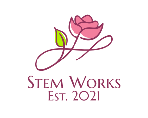 Aesthetic Rose Flower  logo design