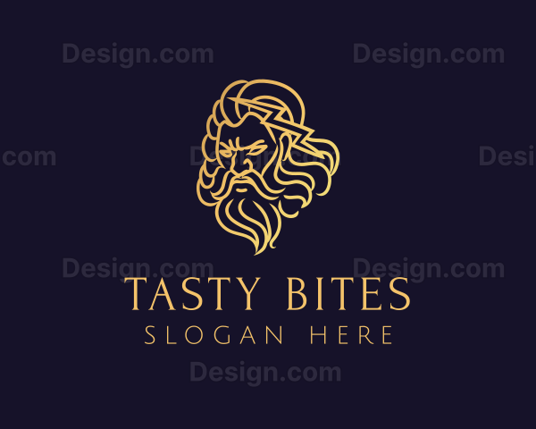 Gold Greek Mythology God Logo