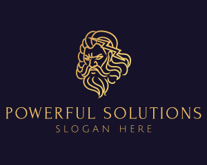 Gold Greek Mythology God logo design