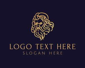 Powerful - Gold Greek Mythology God logo design