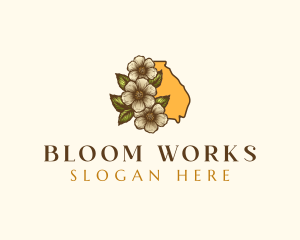 Cherokee Rose Flower logo design