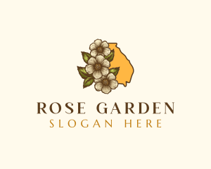 Cherokee Rose Flower logo design