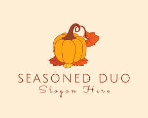 Fall Season Pumpkin logo design