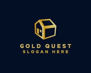 Gold Minimalist House logo design