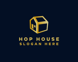 Gold Minimalist House logo design