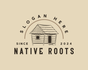 Nipa Hut Cottage logo design