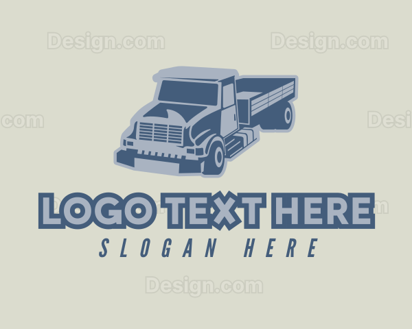 Retro Dump Truck Construction Logo