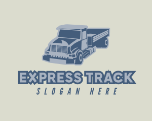 Retro Dump Truck Construction logo design