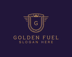 Golden Crown Shield Academy logo design