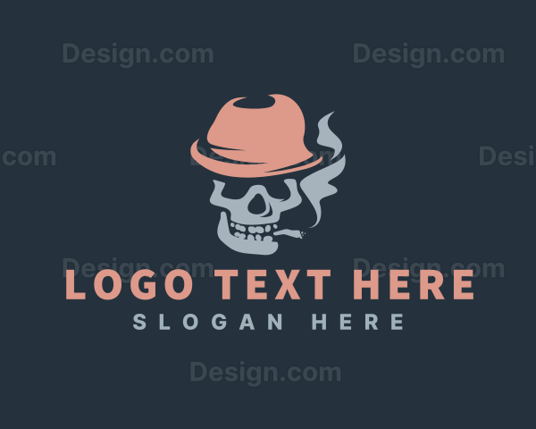 Smoking Skull Head Logo