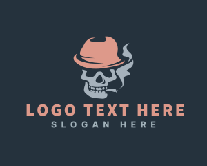 Smoking Skull Head logo