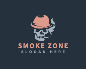 Smoking Skull Head logo design