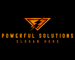 Power Triangle Thunderbolt logo design