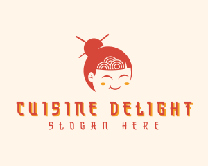 Japanese Ramen Girl logo design