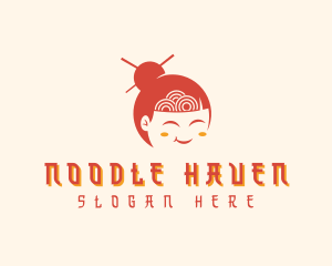 Japanese Ramen Girl logo design