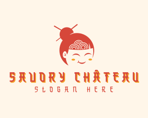 Japanese Ramen Girl logo design