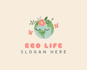 Eco Earth Floral logo design