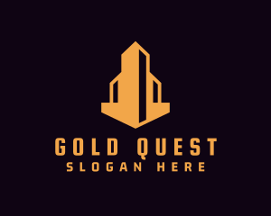 Gold Building Real Estate logo design