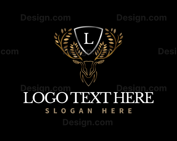 Elegant Deer Floral Logo