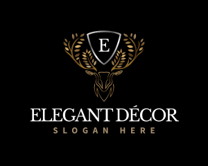 Elegant Deer Floral logo design