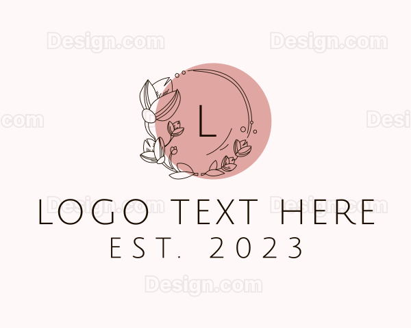 Feminine Flower Wreath Logo