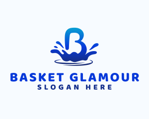 Water Splash Letter B logo design