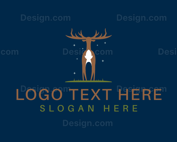 Deer Buck Antler Logo