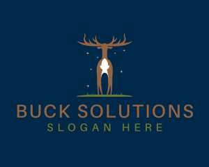 Deer Buck Antler logo design