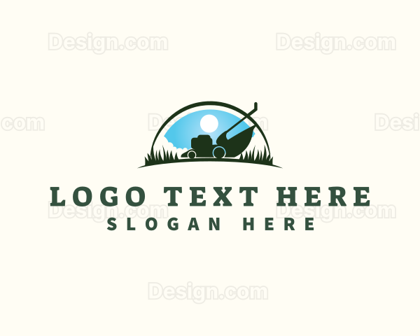 Grass Landscaping Lawn Mower Logo