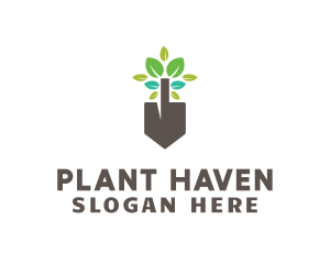 Gardening Plant Shovel logo design