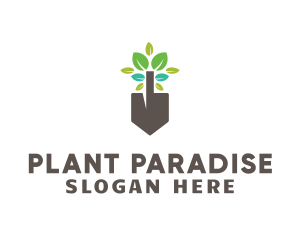 Gardening Plant Shovel logo design