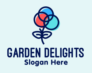 Colorful Flower Rings logo design