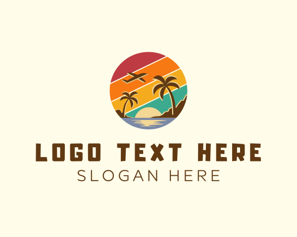 Beach Plane Sunset logo