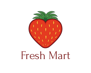 Strawberry Fruit Love Heart logo