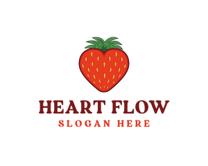 Strawberry Fruit Love Heart logo