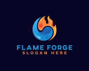 Cooling Flame Energy logo design