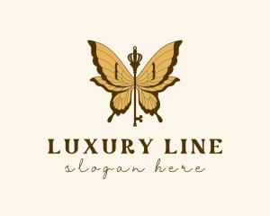 Luxury Butterfly Key logo design