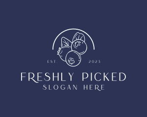 Organic Blueberry Fruit Harvest logo design