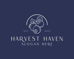 Organic Blueberry Fruit Harvest logo design