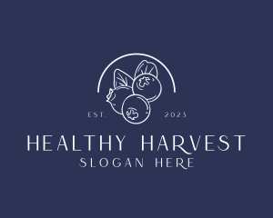 Organic Blueberry Fruit Harvest logo design