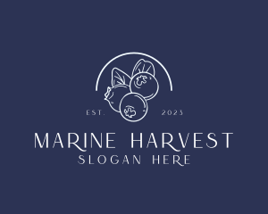 Organic Blueberry Fruit Harvest logo design