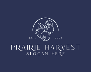 Organic Blueberry Fruit Harvest logo design