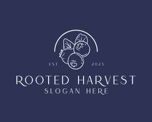 Organic Blueberry Fruit Harvest logo design