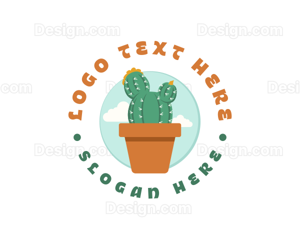 Cactus Pot Plant Logo