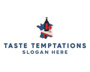 French Wine Tasting  logo design