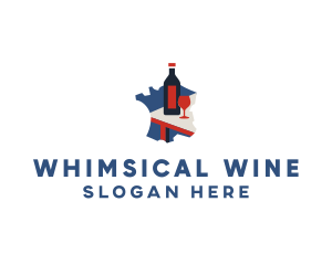 French Wine Tasting  logo design