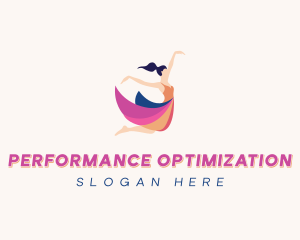 Gymnast Woman Dancer logo design