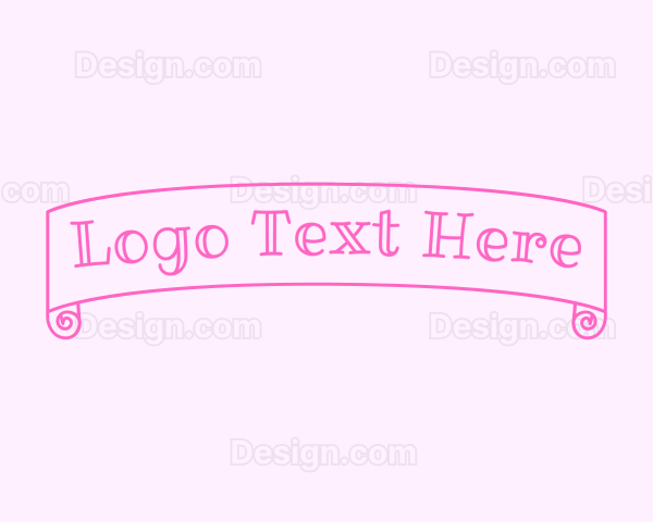 Pink Girly Banner Logo